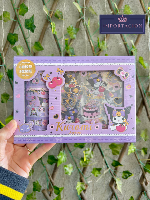 Preventa Set En Caja De Stickers + Rollos De Cintas Sanrio