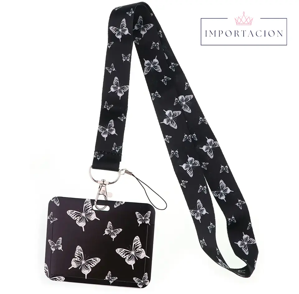 Preventa Portacredencial Horizontal + Lanyard Mariposa Negra 3