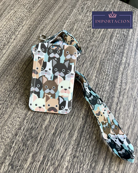 Preventa Portacredencial + Lanyard Cachorritos Bulldog