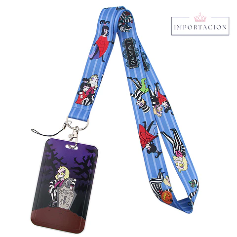 Preventa Portacredencial Vertical + Lanyard Beetlejuice
