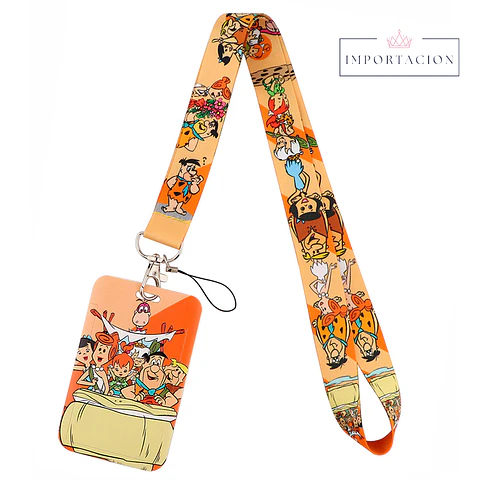 Preventa Portacredencial Vertical + Lanyard Los Picapiedras