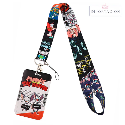 Preventa Portacredencial Vertical + Lanyard Pinky Y Cerebro