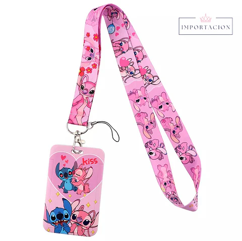 Preventa Portacredencial Vertical + Lanyard Stitch Y Angel