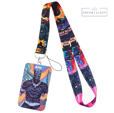 Preventa Portacredencial Vertical + Lanyard Pantera Negra