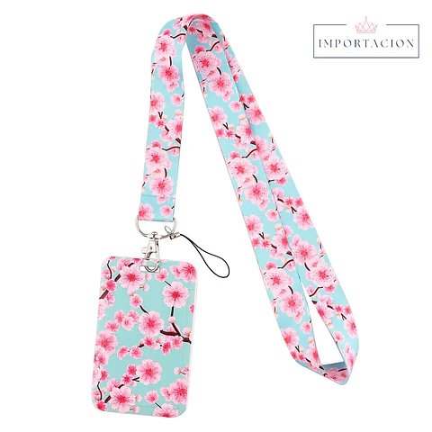 Preventa Portacredencial Vertical + Lanyard Sakura 