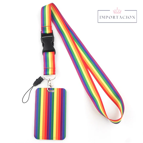 Preventa Portacredencial Vertical + Lanyard Arco Iris Lgtbiq