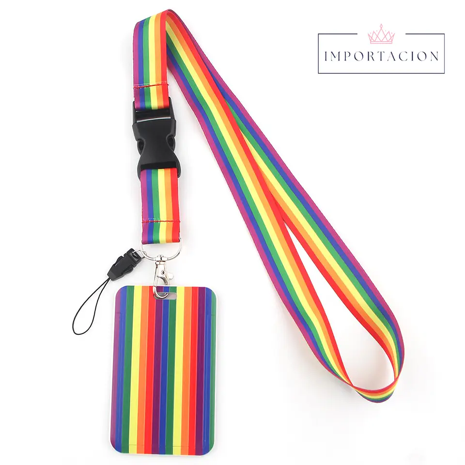 Preventa Portacredencial Vertical + Lanyard Arco Iris Lgtbiq 1