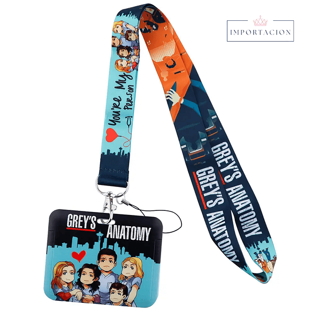 Preventa Portacredencial Horizontal + Lanyard Grey Anatomy Anime