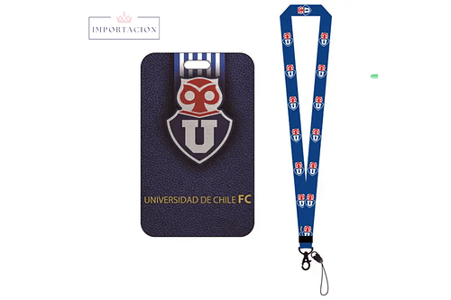 Preventa Portacredencial + Lanyard U De Chile Azul Oscuro