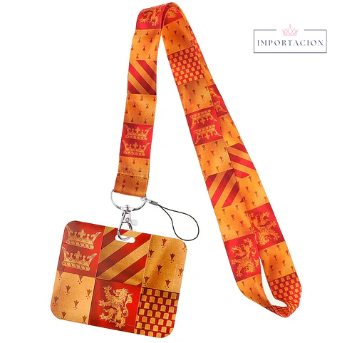 Preventa Portacredencial Horizontal + Lanyard Casas Hogwarts Harry Potter