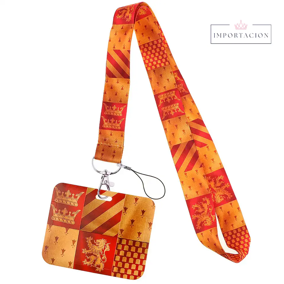 Preventa Portacredencial Horizontal + Lanyard Casas Hogwarts Harry Potter 1