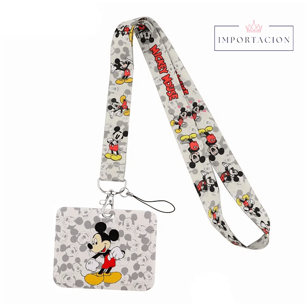 Preventa Portacredencial Horizontal + Lanyard Mickey Mouse