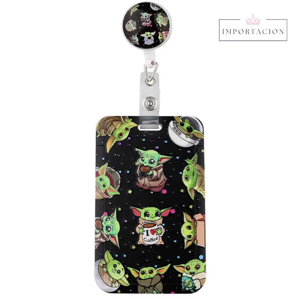Preventa Portacredencial + Hebilla Retráctil Baby Yoda 3