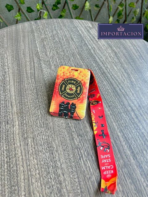 Preventa Portacredencial Vertical + Lanyard Bomberos 