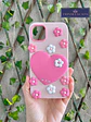 Preventa Carcasa iPhone Corazon y Flores Korean 3D - Miniatura 1