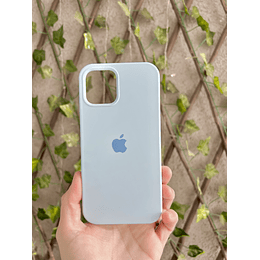 Carcasa iPhone 12 Pro Silicona Con Logotipo Celeste