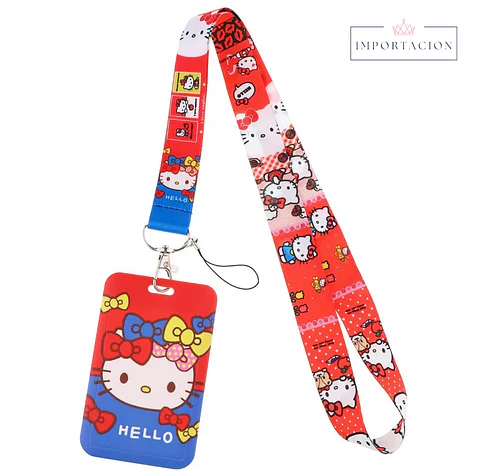 Preventa Portacredencial Vertical + Lanyard Hello Kitty