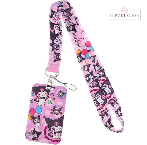 Preventa Portacredencial Vertical + Lanyard Kuromi