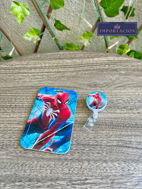 Preventa Portacredencial + Hebilla Retractil Spiderman