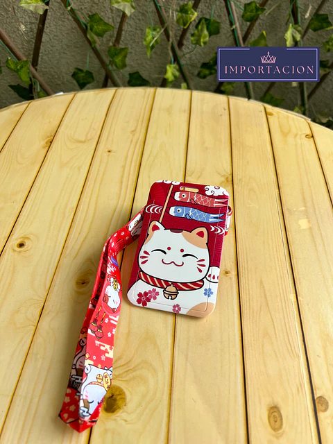 Preventa Portacredencial Vertical + Lanyard Gatito De La Suerte