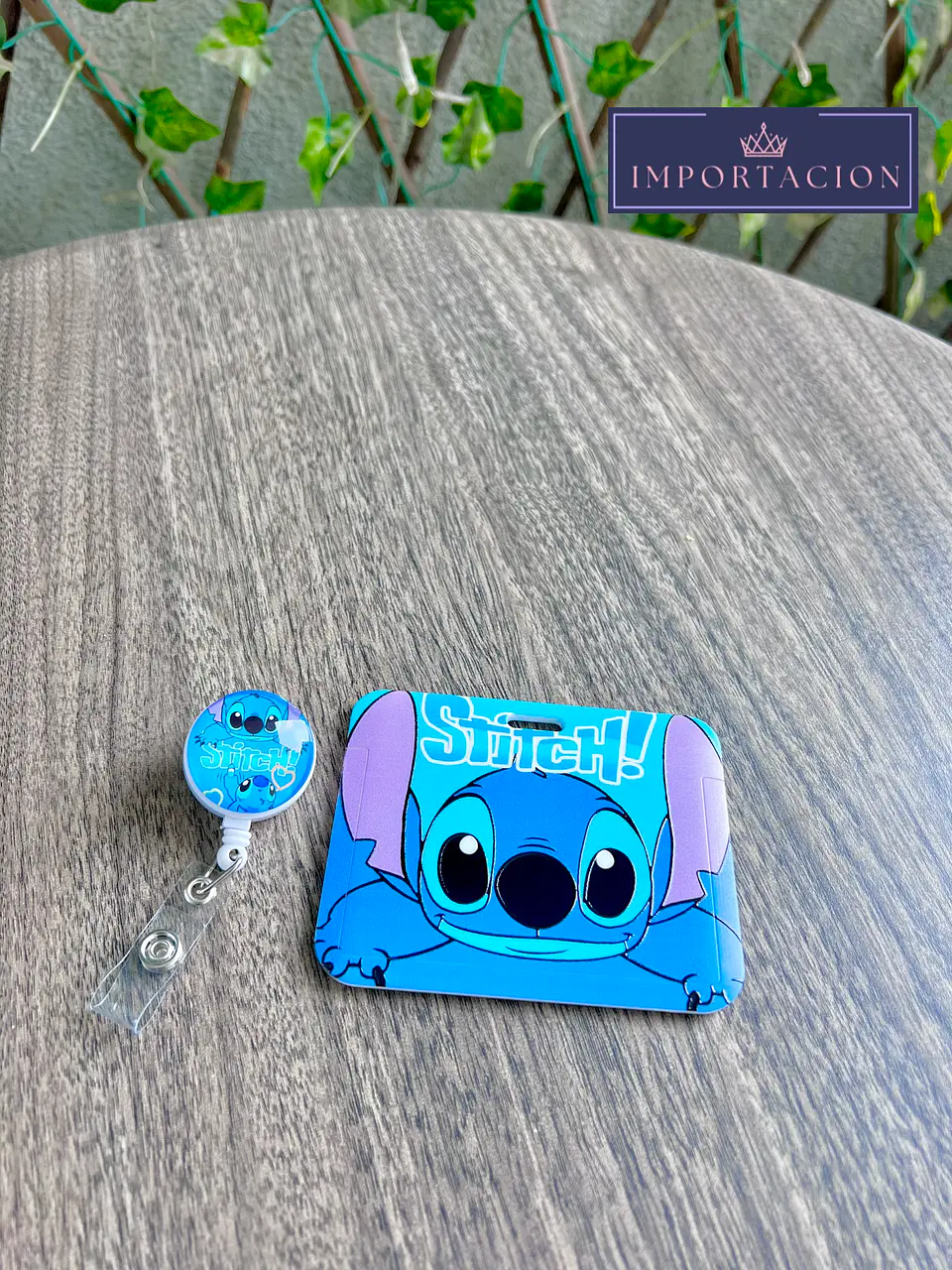 Preventa Portacredencial Horizontal + Soporte Retractil Stitch Azul 1
