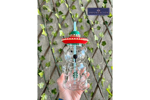 Preventa Vaso Osito Viral Starbucks de Vidrio 500ml 