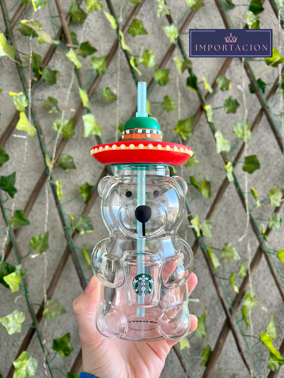 Preventa Vaso Osito Viral Starbucks de Vidrio 500ml  1