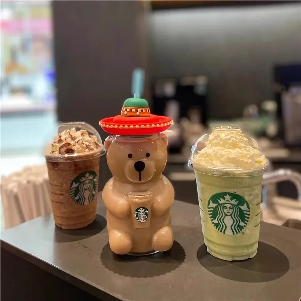 Preventa Vaso Osito Viral Starbucks de Vidrio 500ml  8
