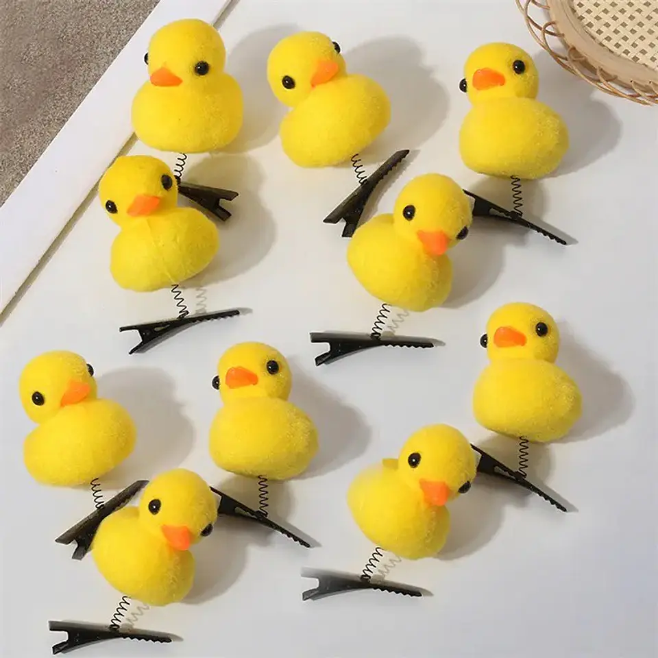 Pack 10 Patitos virales con pinche para el cabello Moda Asiatica 6