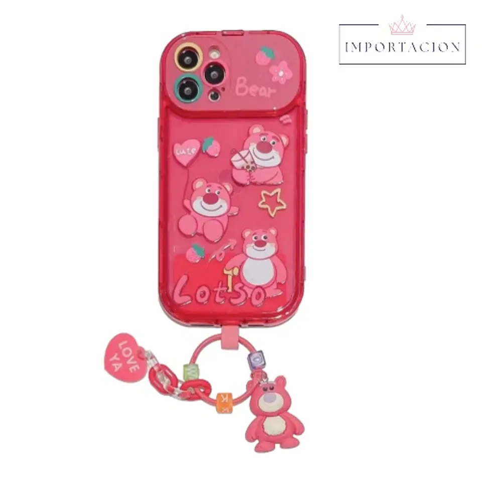 Preventa  Carcasa iPhone Lotso 3D + Colgante 1