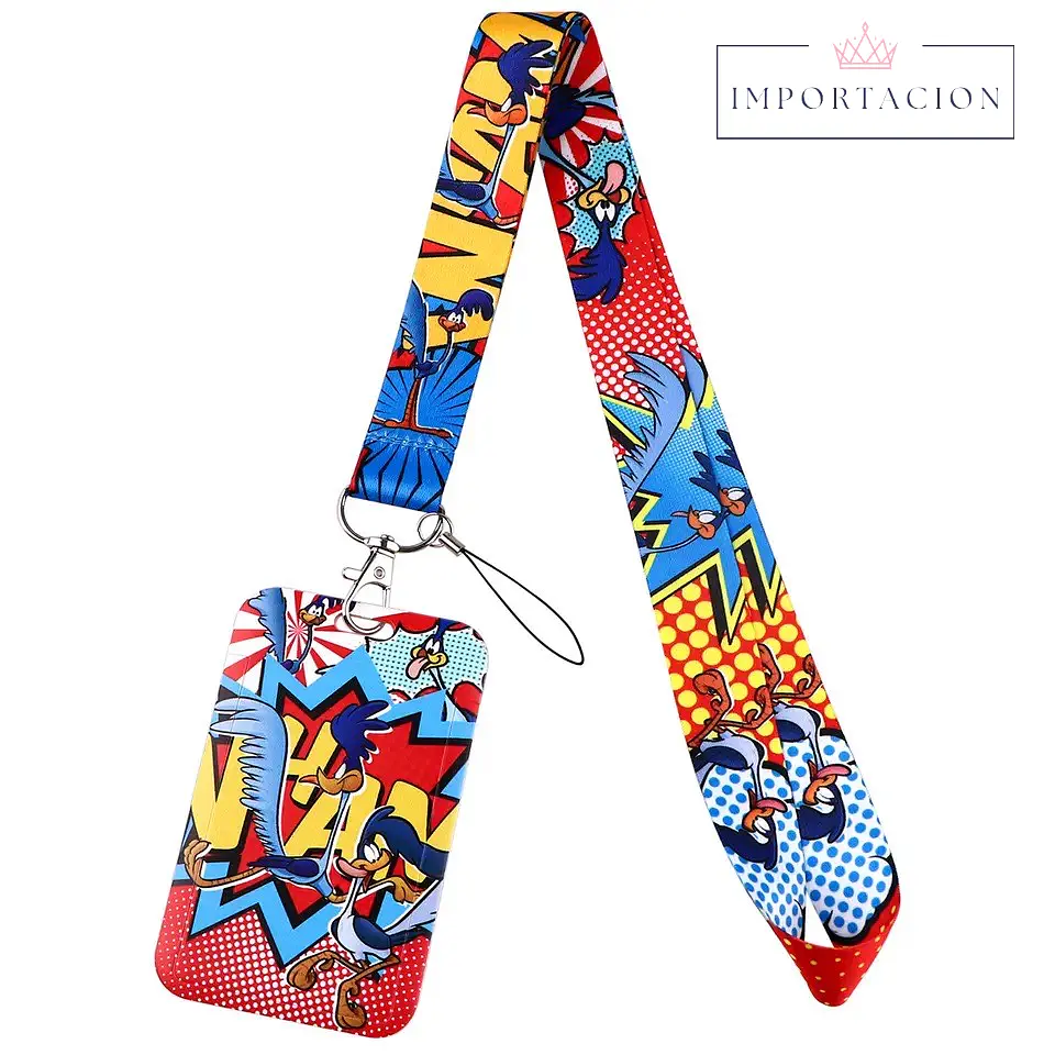 Portacredencial Vertical + Lanyards Looney Tunes Varios Personajes 6