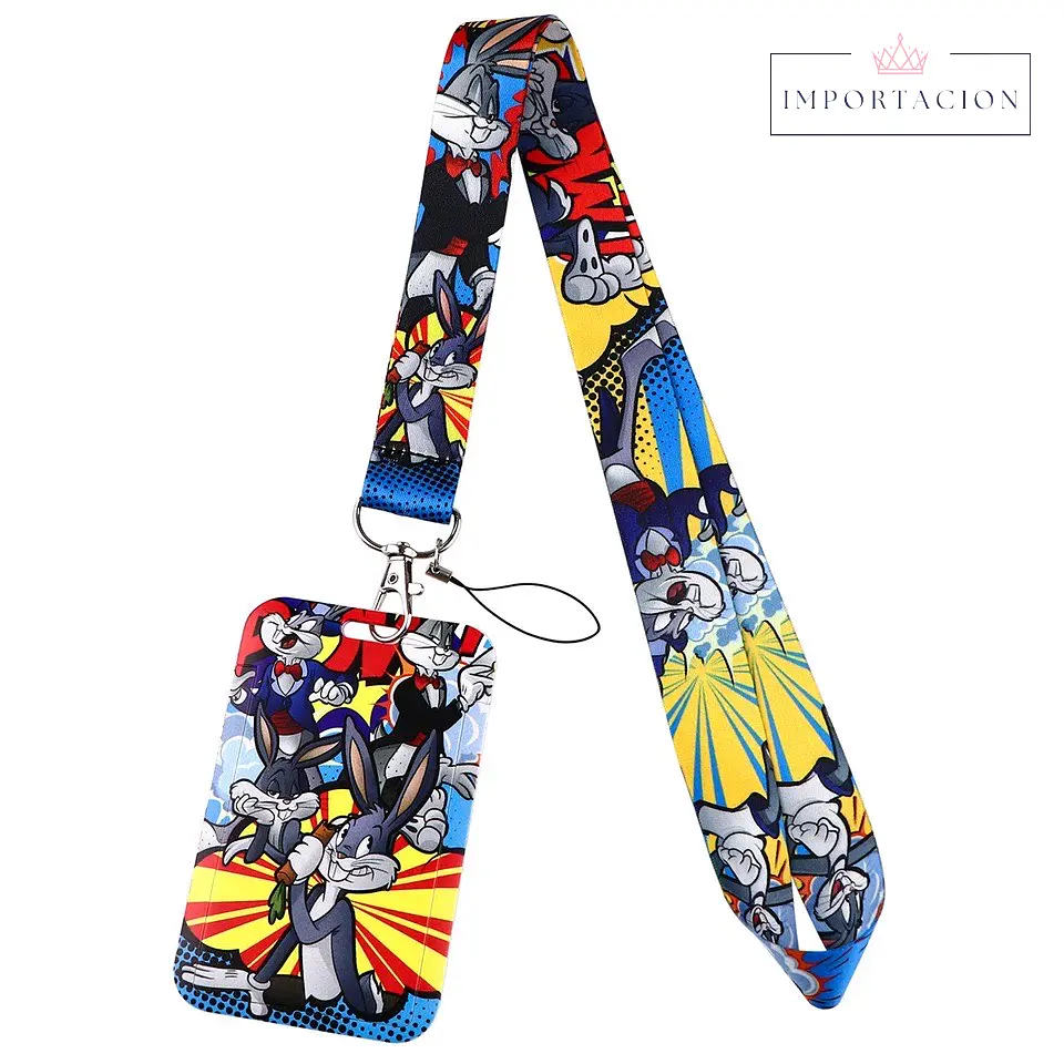 Portacredencial Vertical + Lanyards Looney Tunes Varios Personajes 7