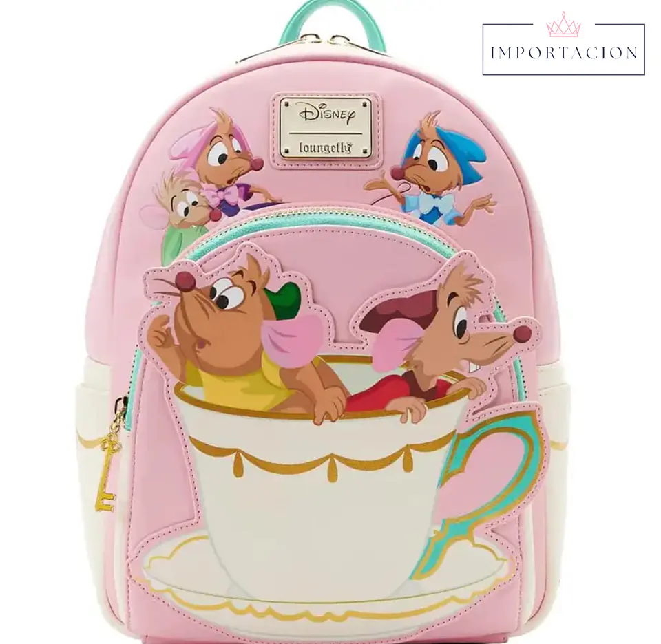 Preventa Mochila Loungefly Cenicienta Gus y Jaq Teacup Disney 1