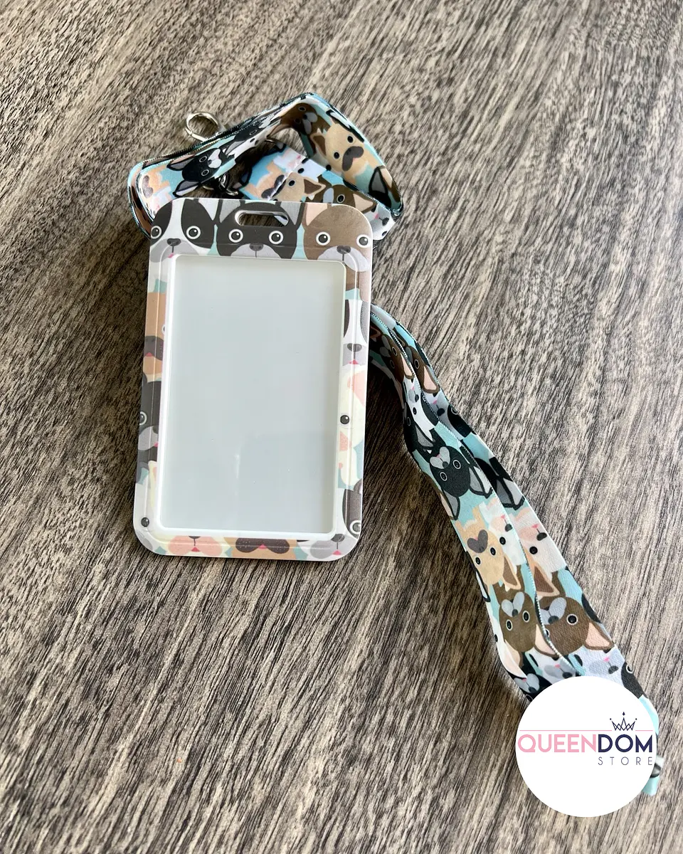 Preventa Portacredencial + Lanyard Cachorritos Bulldog 2