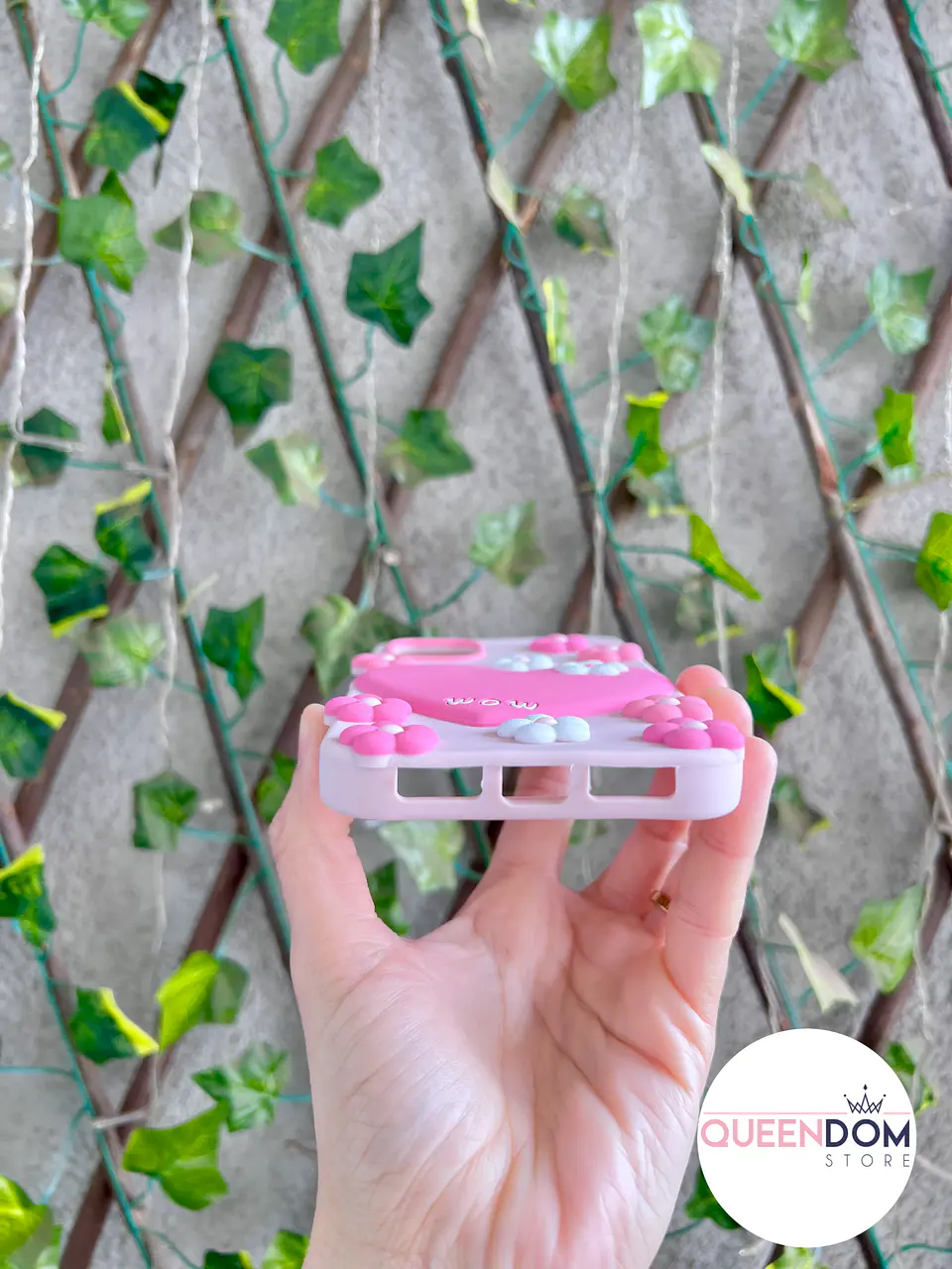 Preventa Carcasa iPhone Corazon y Flores Korean 3D 4