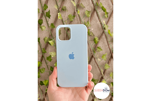 Carcasa iPhone 12 Pro Silicona Con Logotipo Celeste