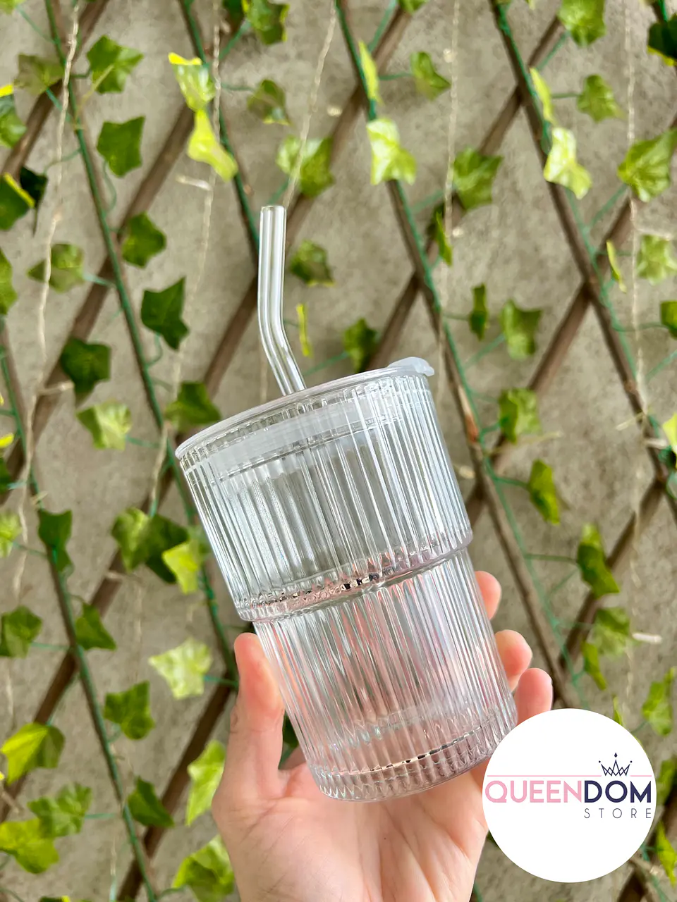 Set 2 vasos de Vidrio + bombillas de vidrio 400-500ml 2