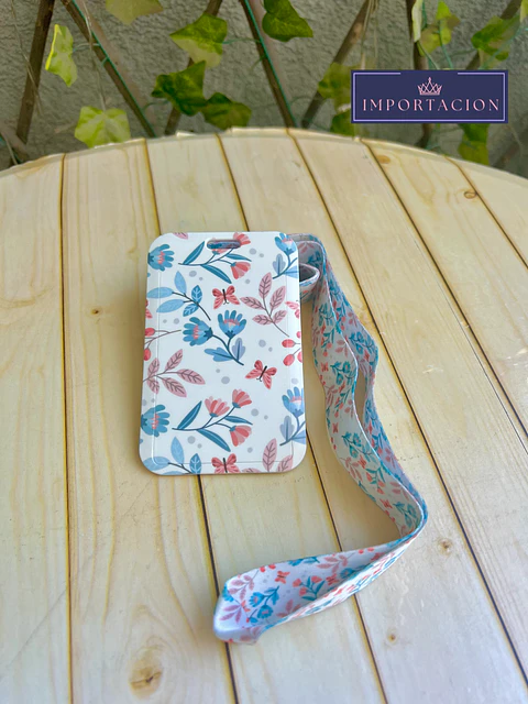 Preventa Portacredencial + Lanyard Flores 3 Colores