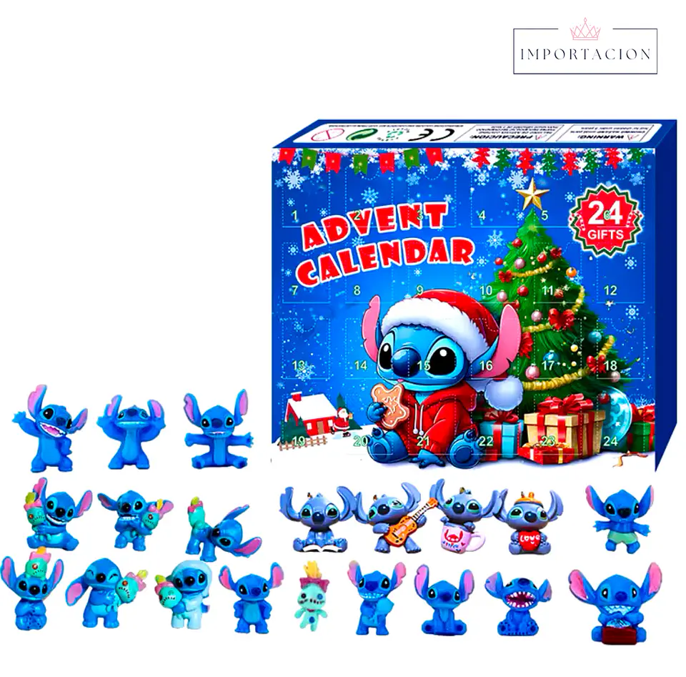 Preventa Calendario Adviento Stitch Navidad Para Niños 24 Piezas 1