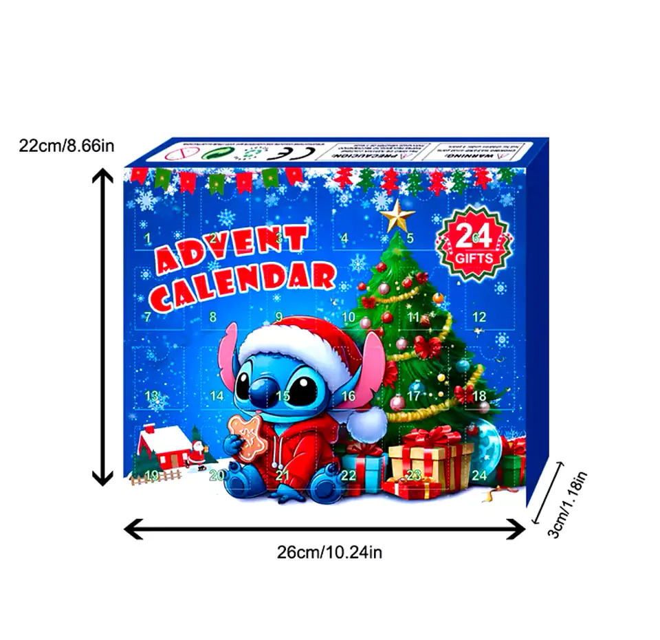 Preventa Calendario Adviento Stitch Navidad Para Niños 24 Piezas 2