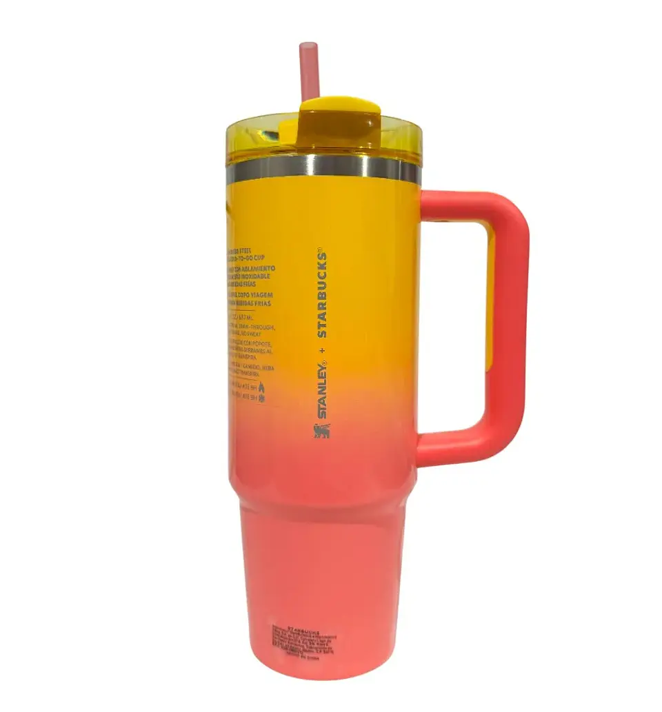 Termo Stanley + Starbucks (safari 2025) Bicolor Rosa-naranja 887ml 1