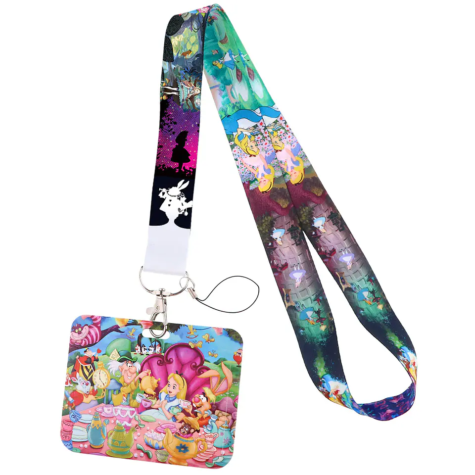 Preventa Portacredencial Horizontal + Lanyard Alice in the wonderland 6