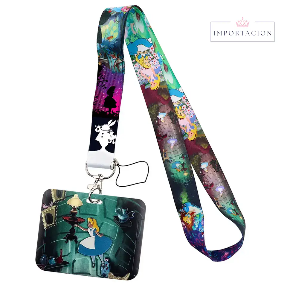 Preventa Portacredencial Horizontal + Lanyard Alice in the wonderland 7