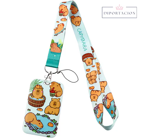 Preventa Portacredencial Vertical + Lanyard Capibaras