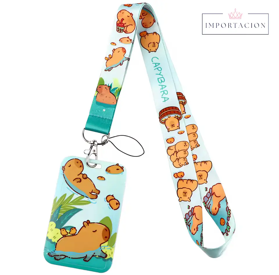 Preventa Portacredencial Vertical + Lanyard Capibaras 5