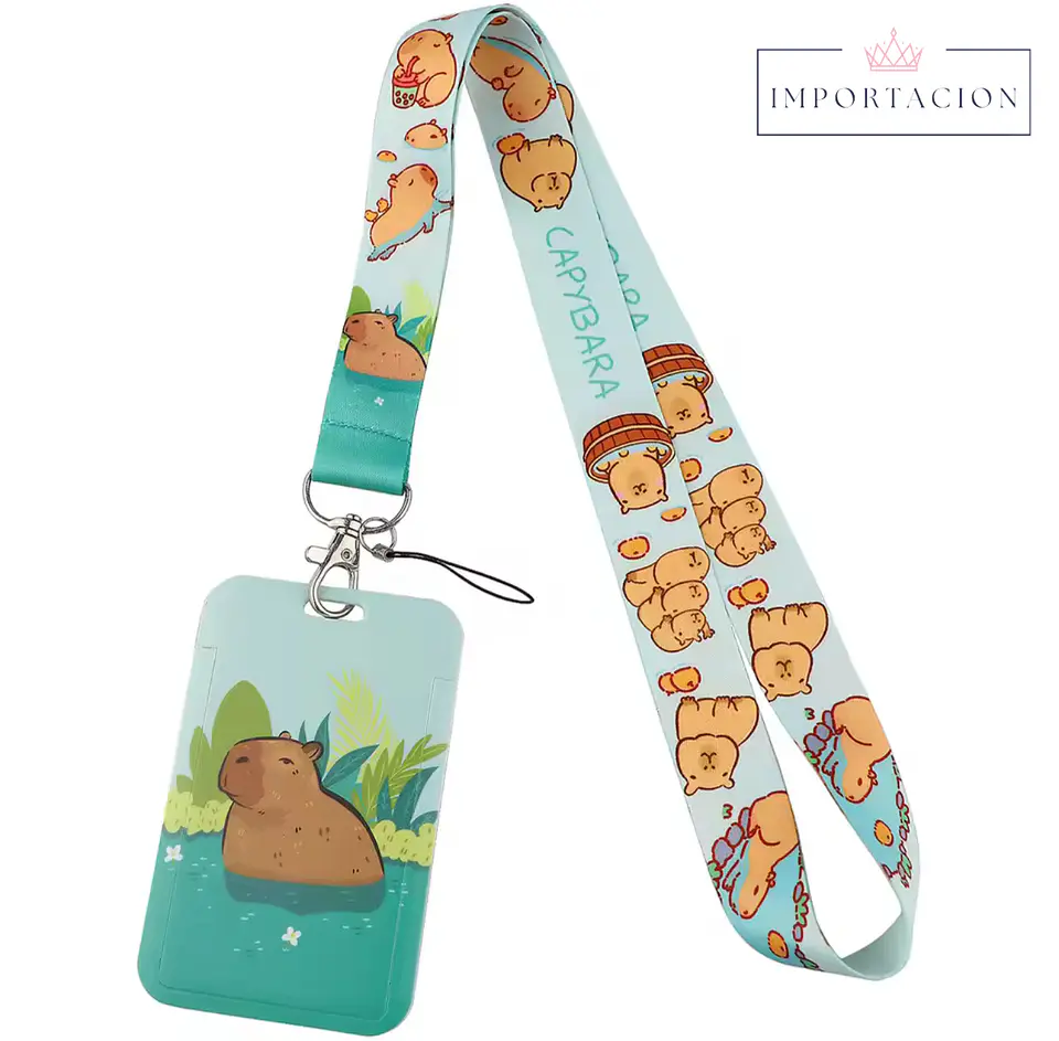 Preventa Portacredencial Vertical + Lanyard Capibaras 6