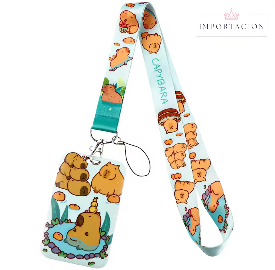 Preventa Portacredencial Vertical + Lanyard Capibaras 9