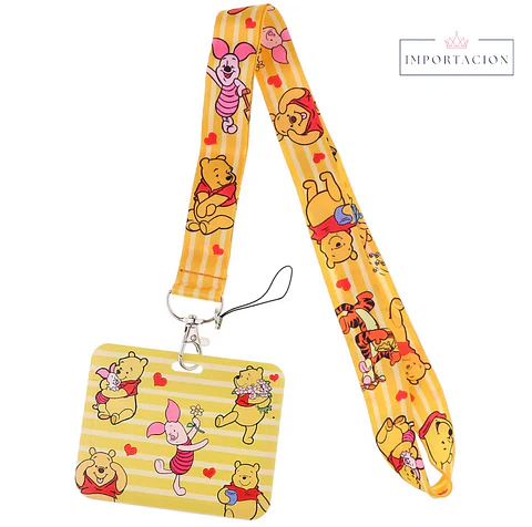Preventa Portacredencial Horizontal + Lanyard Winnie the pooh