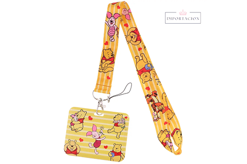 Preventa Portacredencial Horizontal + Lanyard Winnie the pooh