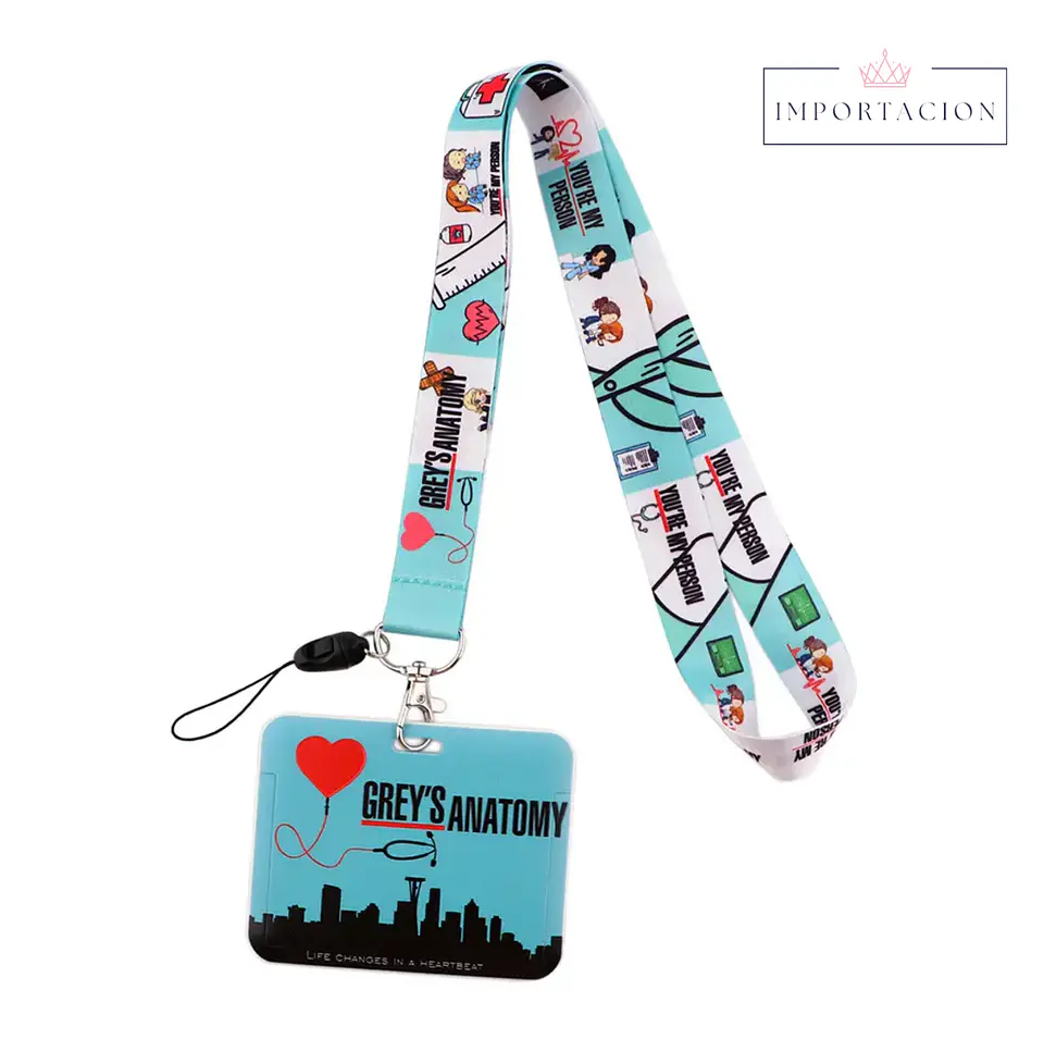 Preventa Portacredencial Horizontal + Lanyard Grey Anatomy  4